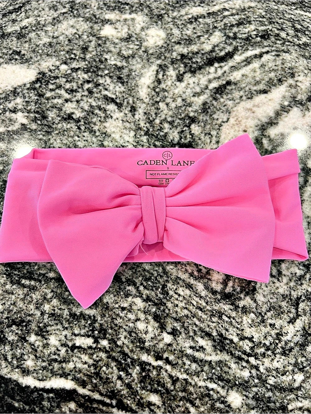 Caden Lane Solid Pink Knit Bow Headband